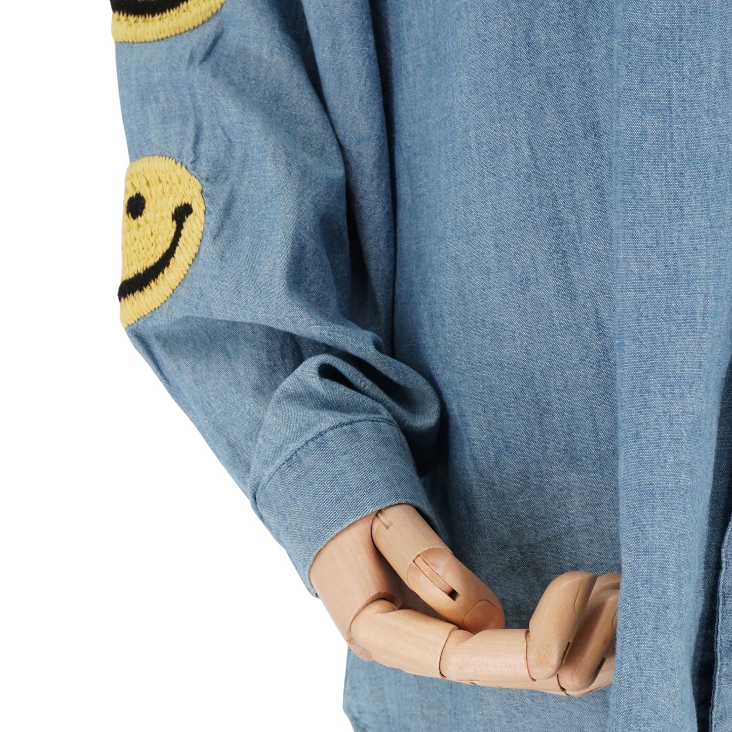 Camisa Kapital denim con parches smiley