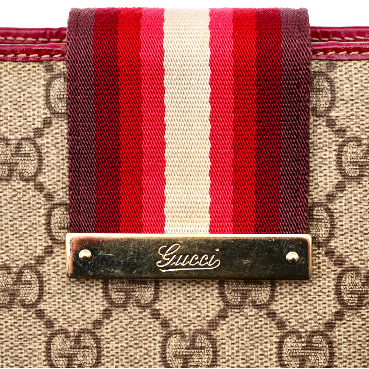 Cartera Gucci GG Supreme Web Roja