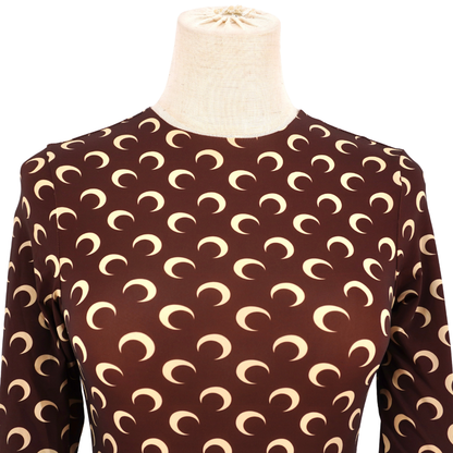 Top Marine Serre Moon Print Brown