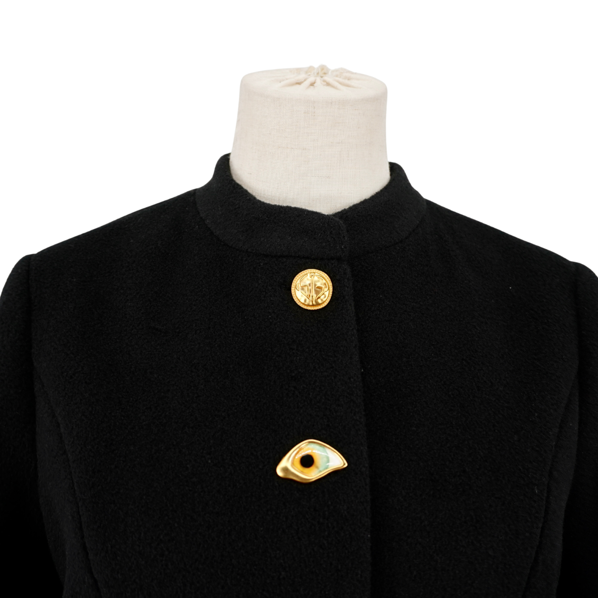 Abrigo Negro Cashmere Schiaparelli
