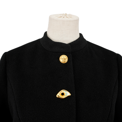 Abrigo Negro Cashmere Schiaparelli