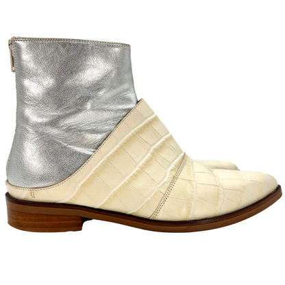 Botines MM6 Maison Margiela Leather Croc Metallic