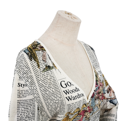 Playera John Galliano Newspaper Print Long Sleeve
