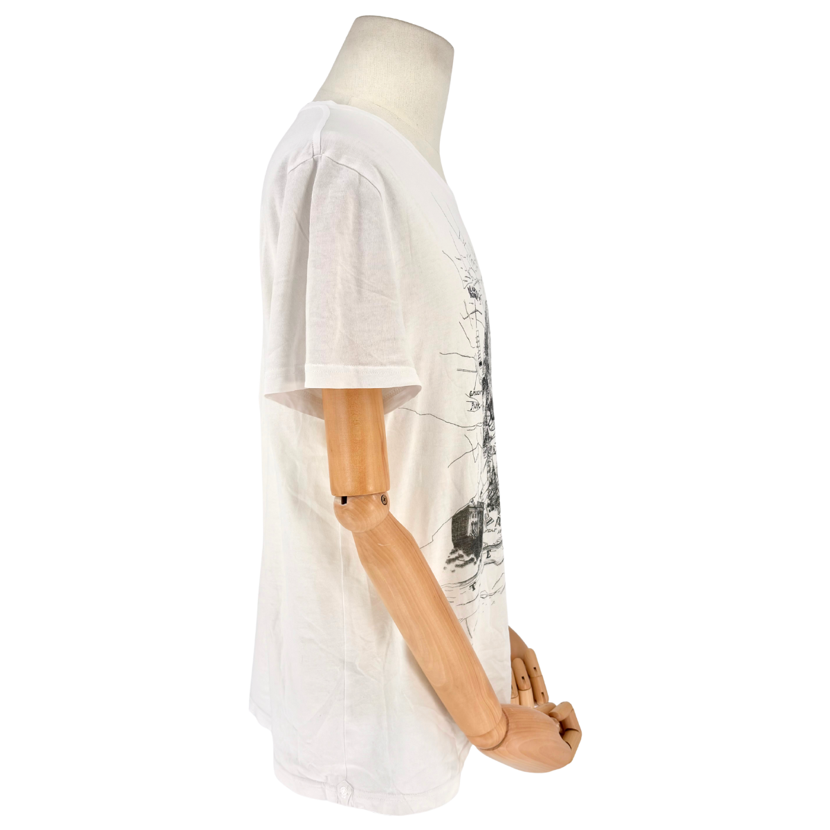 Playera Alexander McQueen London Map Skull Blanco
