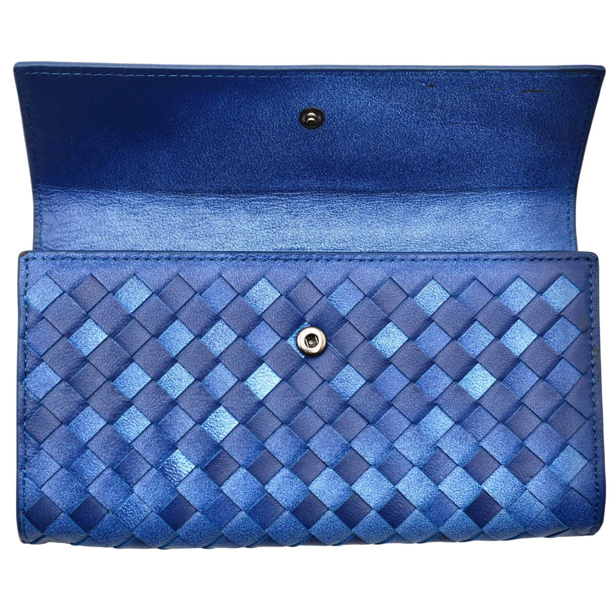 Cartera Bottega Veneta Intrecciato Azul