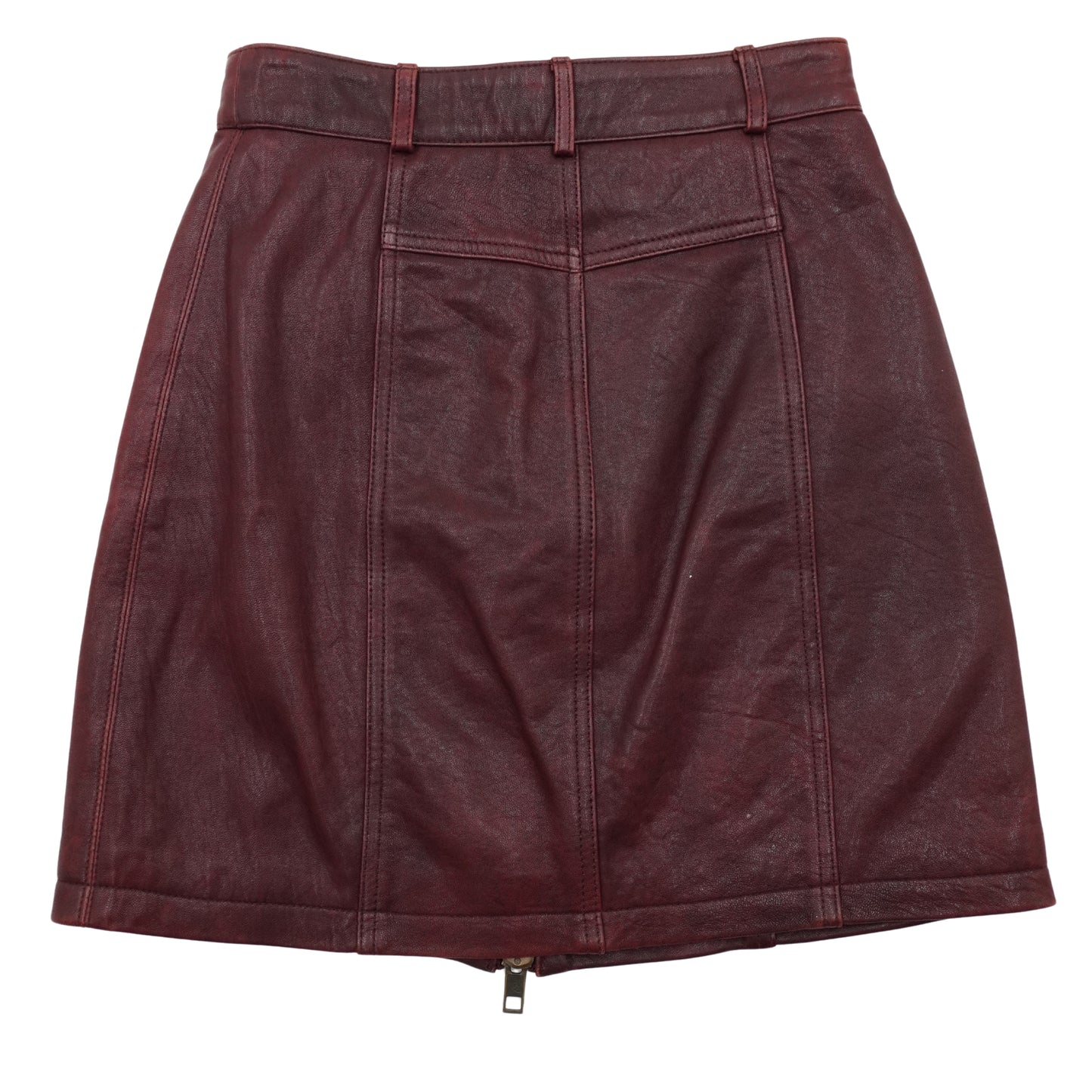 Minifalda Alexander Mcqueen Cuero Roja