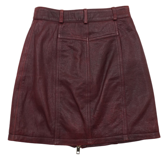 Minifalda Alexander Mcqueen Cuero Roja