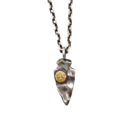 Collar Goro's Silver Arrowhead with 18k Gold Metal Wheel & Hook Chain