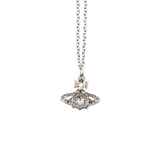 Collar Vivienne Westwood Saturn Nieve Plata chico