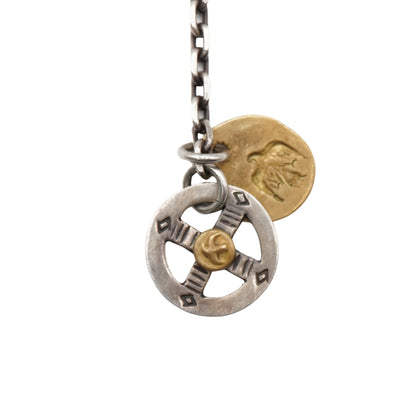 Collar Goro's Silver Arrowhead with 18k Gold Metal Wheel & Hook Chain