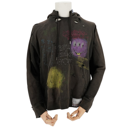 Hoodie Maison Mihara Yasuhiro Distressed Bleached Black