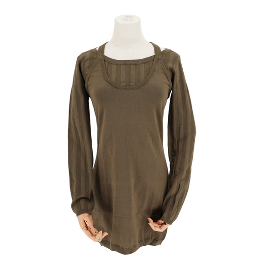Vestido Alexander Wang Green Knitted Long Sleeve