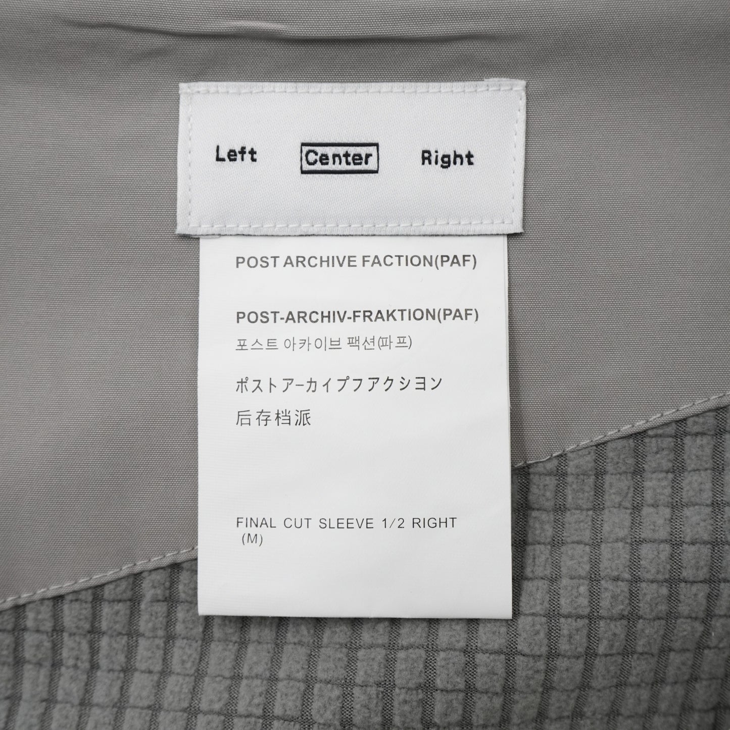 Chamarra Post Archive Faction (PAF) Final Cut Sleeve 1/2 Right