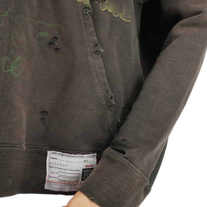 Hoodie Maison Mihara Yasuhiro Distressed Bleached Black