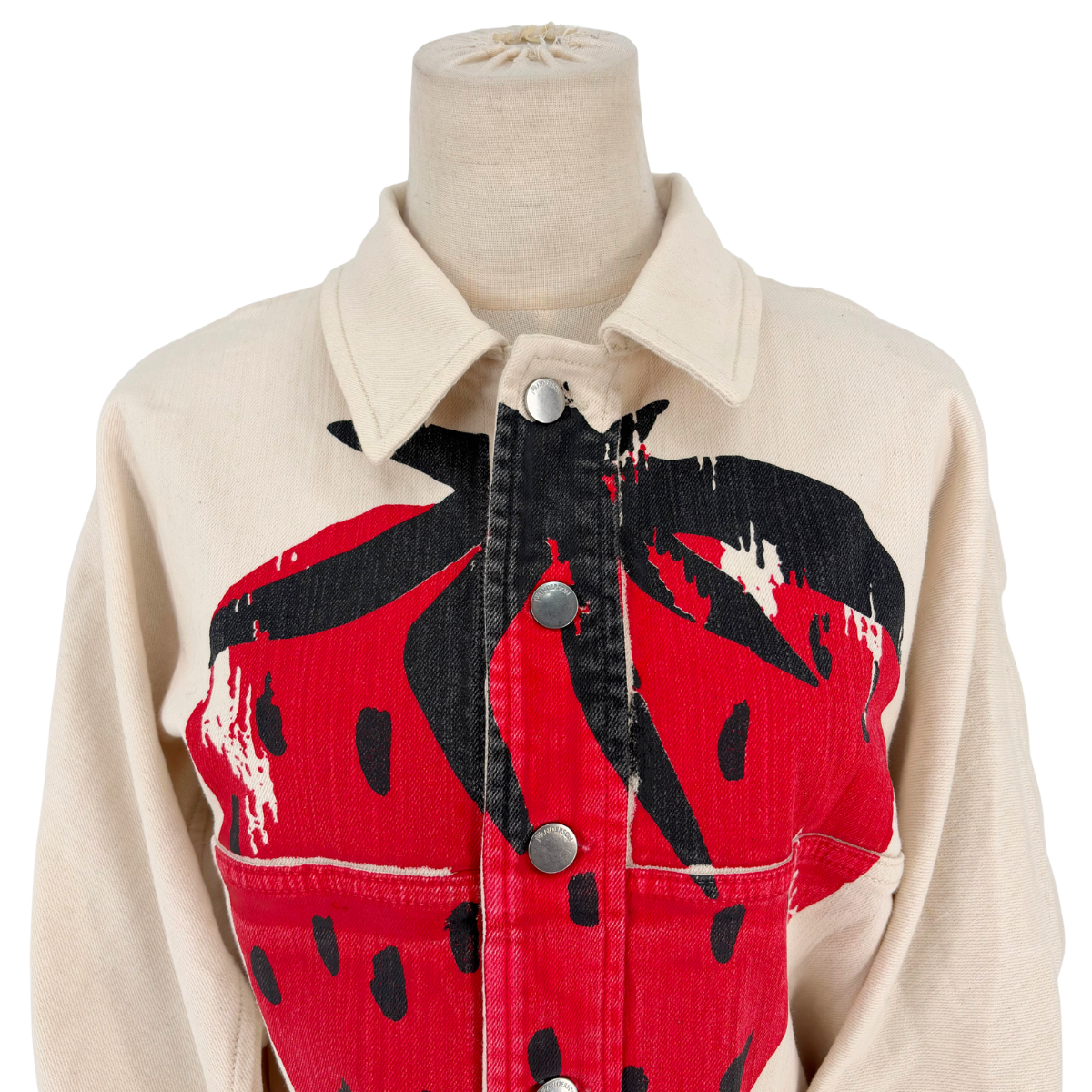 Chamarra JW Anderson Strawberry Print Cream