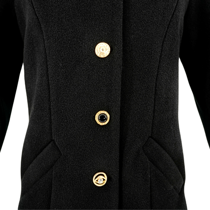 Abrigo Negro Cashmere Schiaparelli