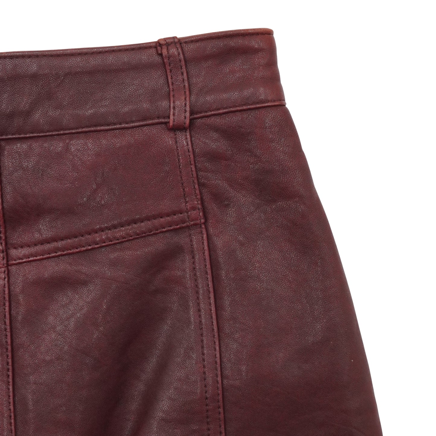 Minifalda Alexander Mcqueen Cuero Roja