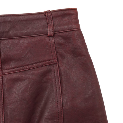 Minifalda Alexander Mcqueen Cuero Roja