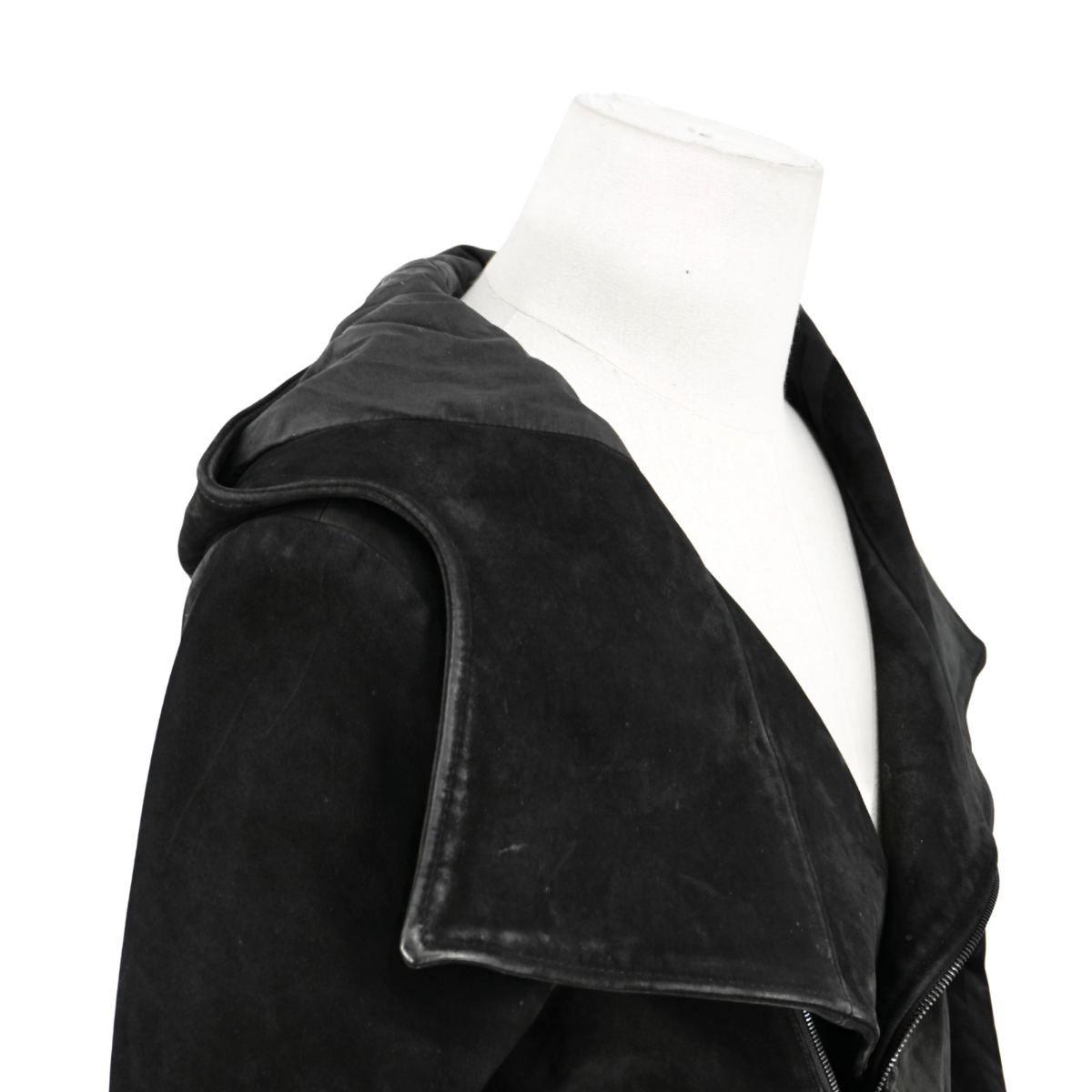 Chamarra Rick Owens Stooges Diagonal Zip Suede