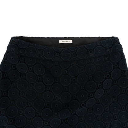 Falda Mini Miu Miu de Encaje Guipur con Círculos