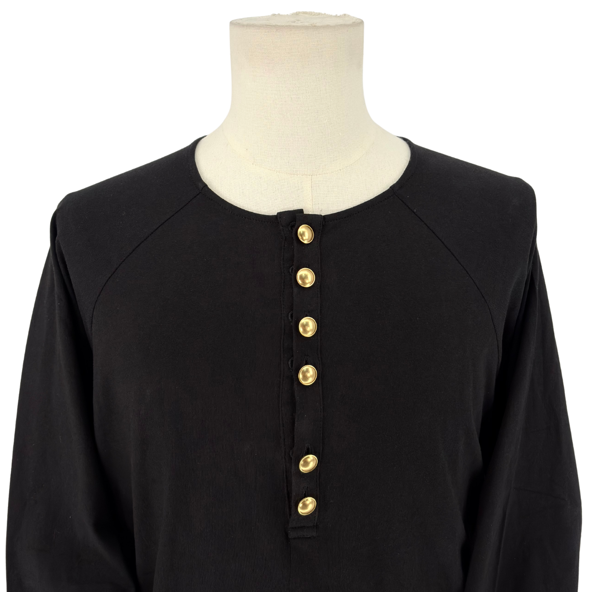 Playera Yohji Yamamoto Henley Negro