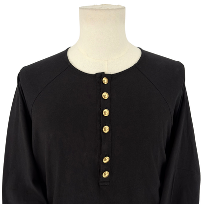 Playera Yohji Yamamoto Henley Negro