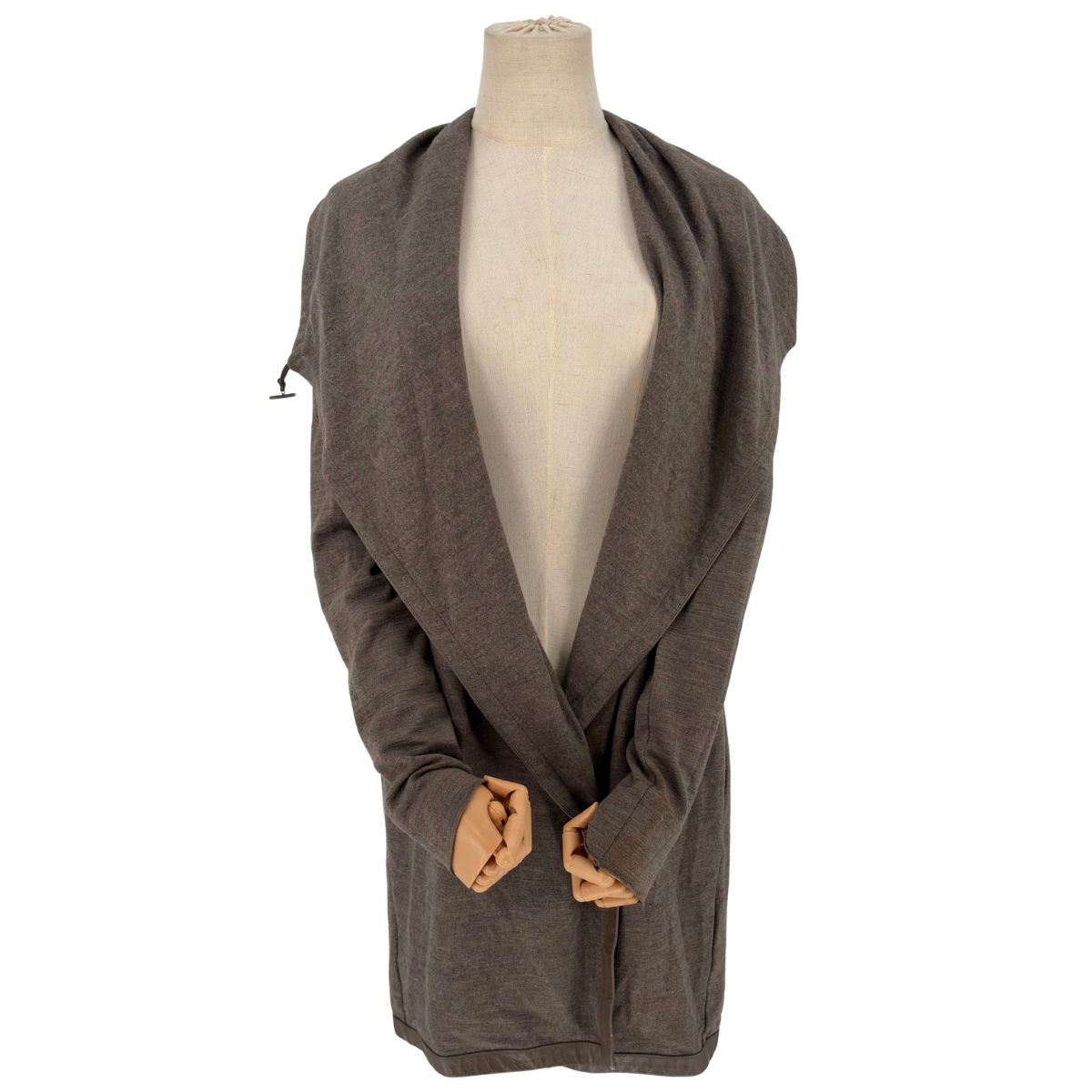 Chamarra Helmut Lang Wool Leather Trim Gris