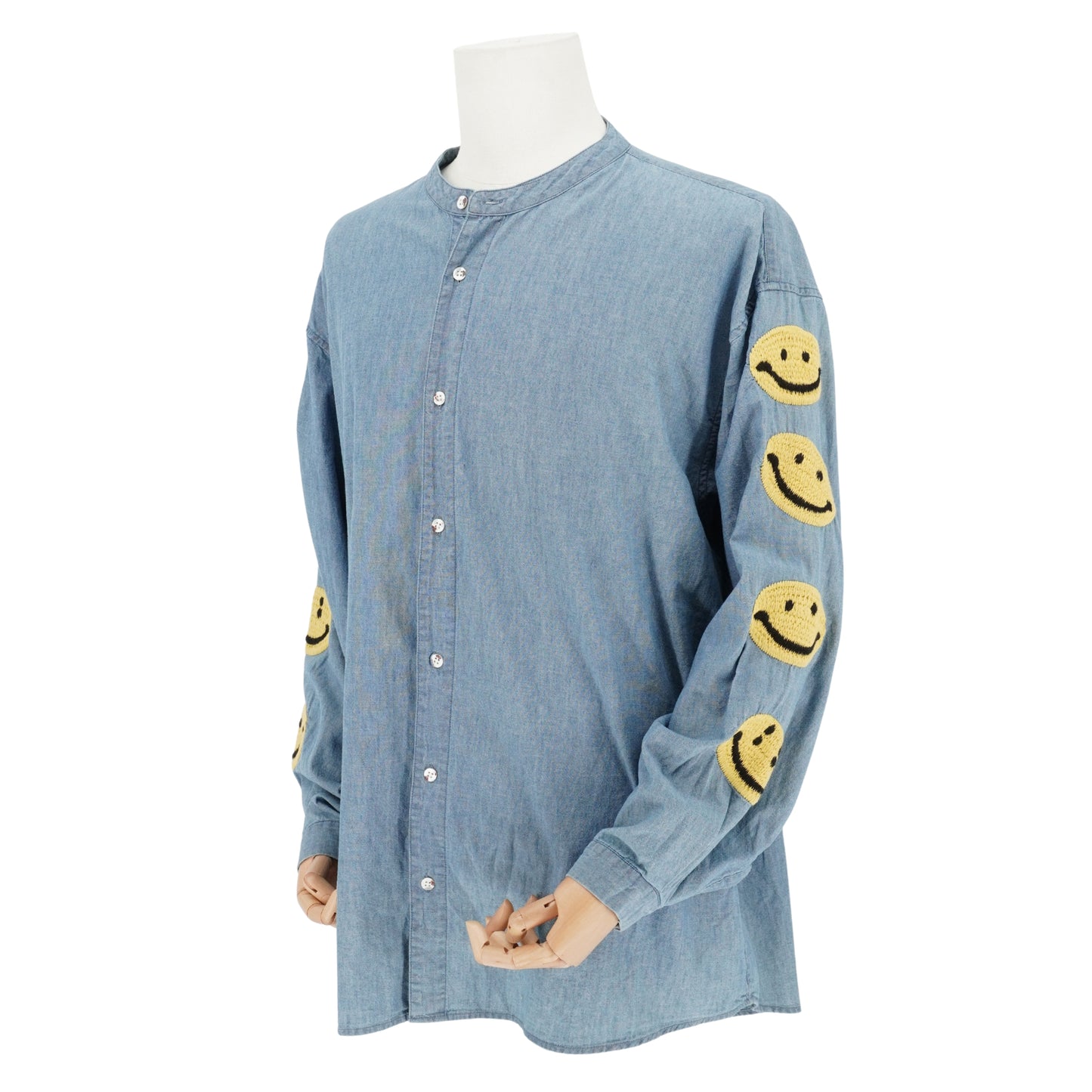 Camisa Kapital denim con parches smiley