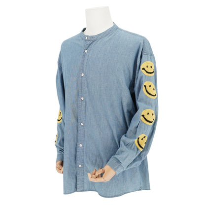 Camisa Kapital denim con parches smiley