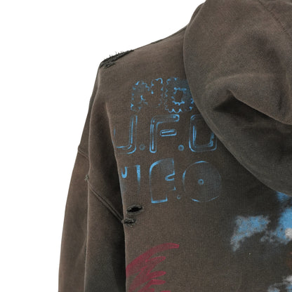 Hoodie Maison Mihara Yasuhiro Distressed Bleached Black