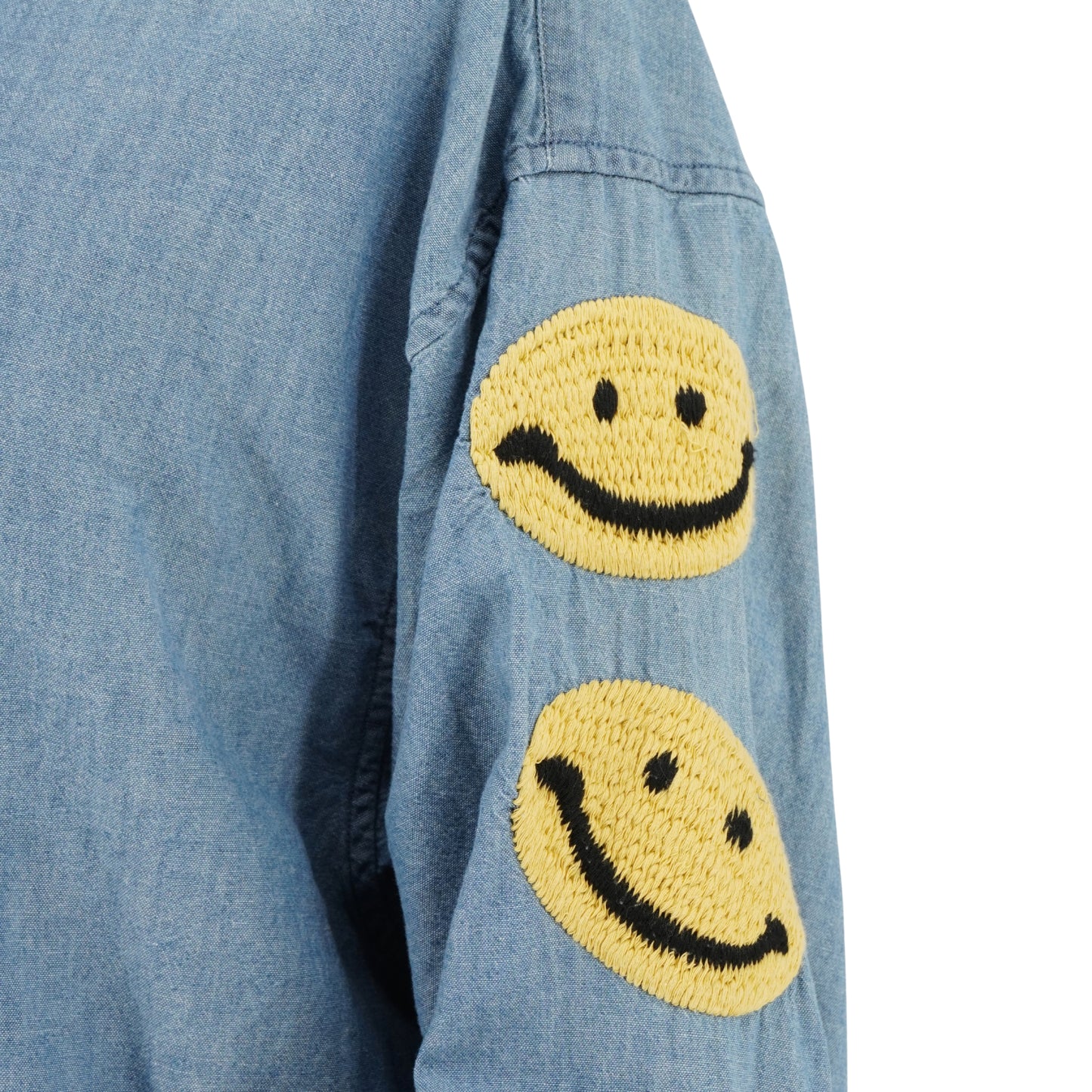 Camisa Kapital denim con parches smiley