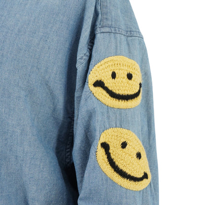 Camisa Kapital denim con parches smiley