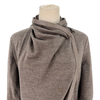 Chamarra Helmut Lang Wool Leather Trim Gris