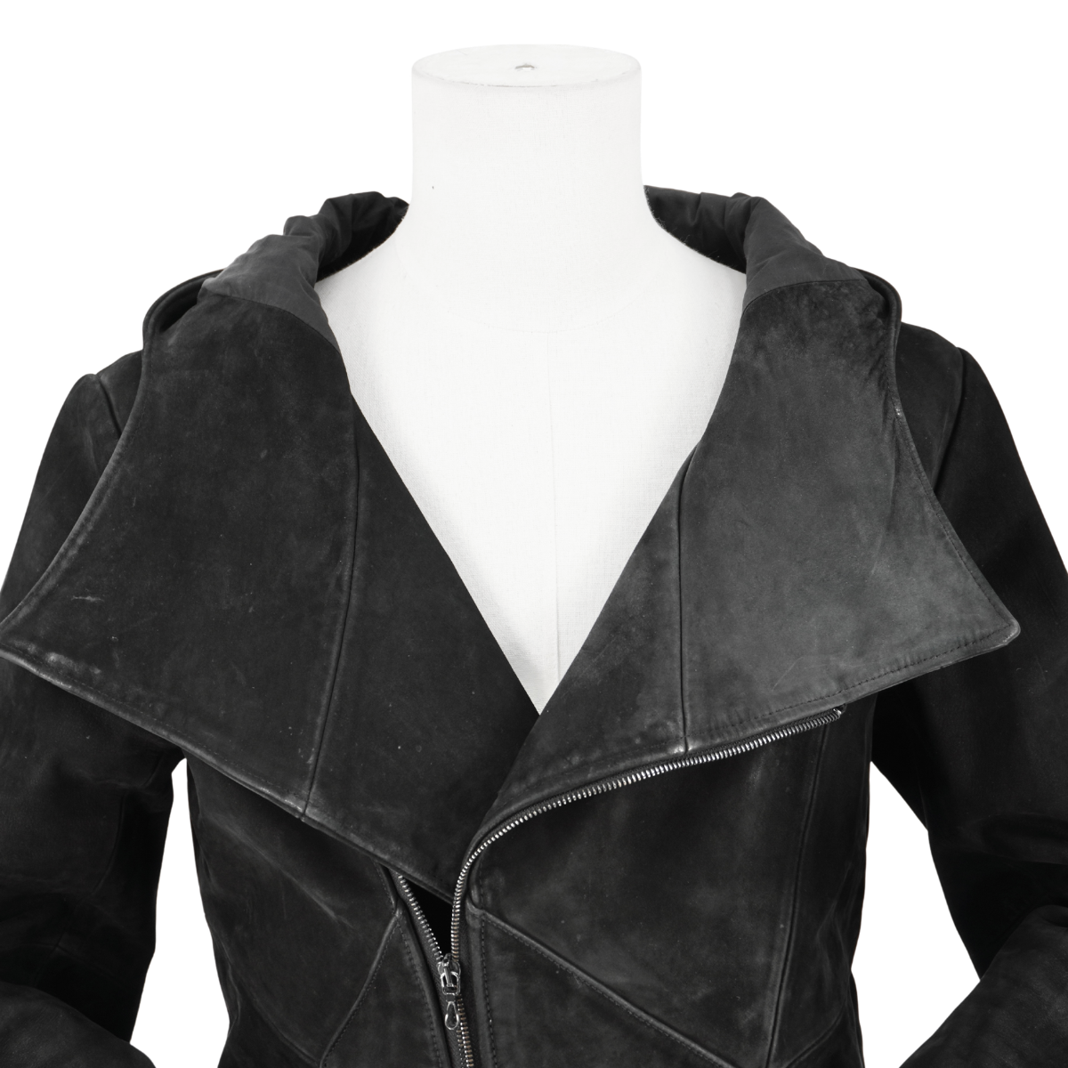 Chamarra Rick Owens Stooges Diagonal Zip Suede