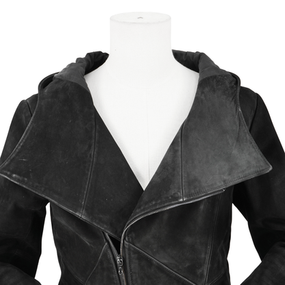 Chamarra Rick Owens Stooges Diagonal Zip Suede