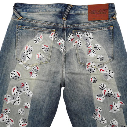 Palace Dice Embroidery Evisu Pants