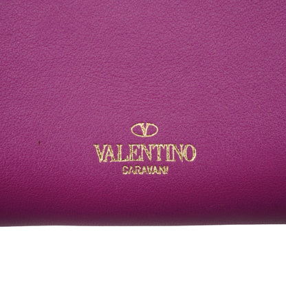 Cartera Valentino Rockstud Zip-Around Fuchsia