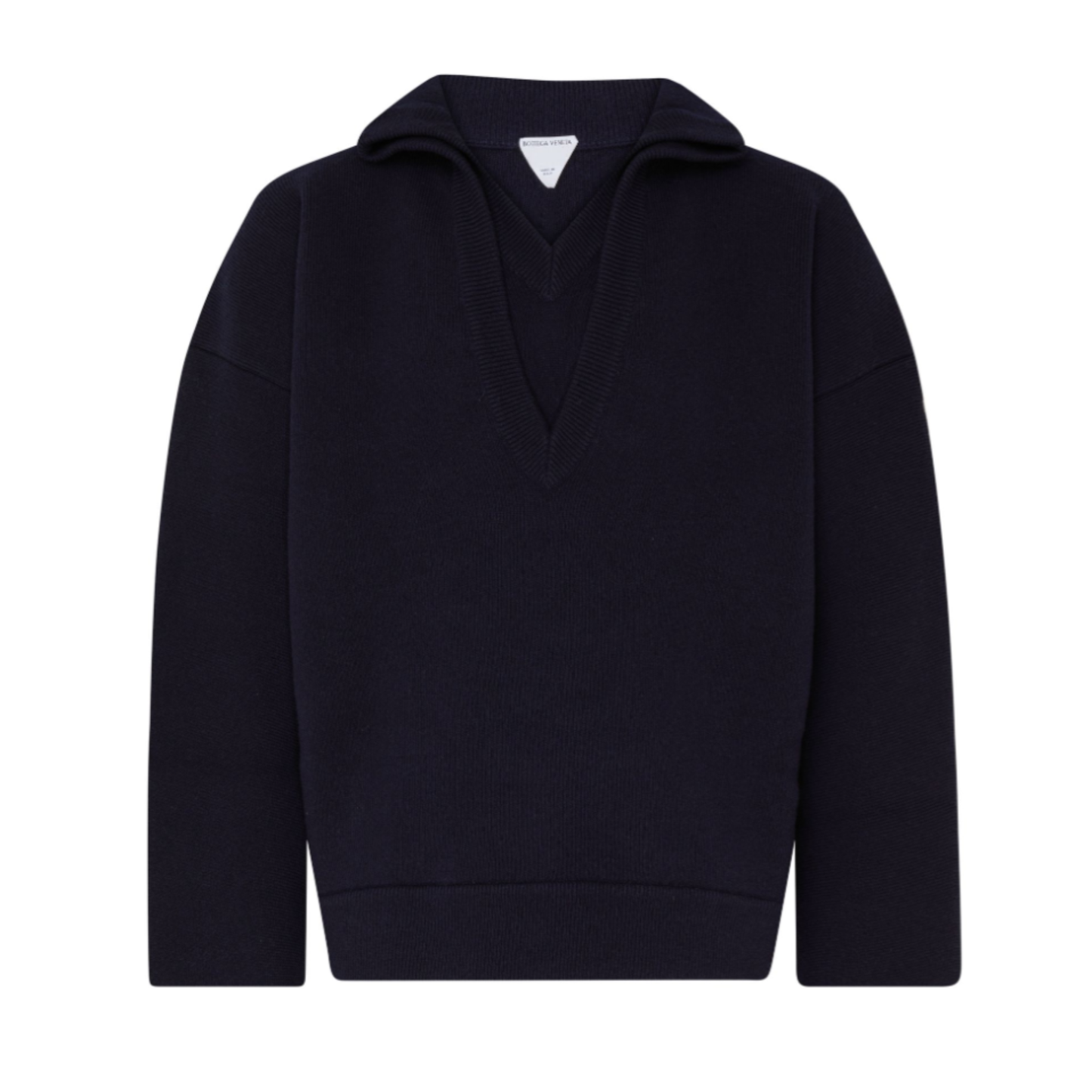 Suéter Bottega Veneta Compact Wool V-Neck Jumper Navy