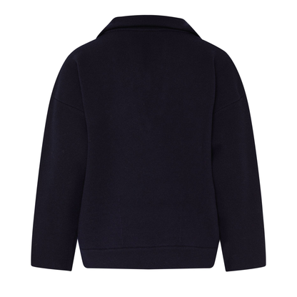 Suéter Bottega Veneta Compact Wool V-Neck Jumper Navy
