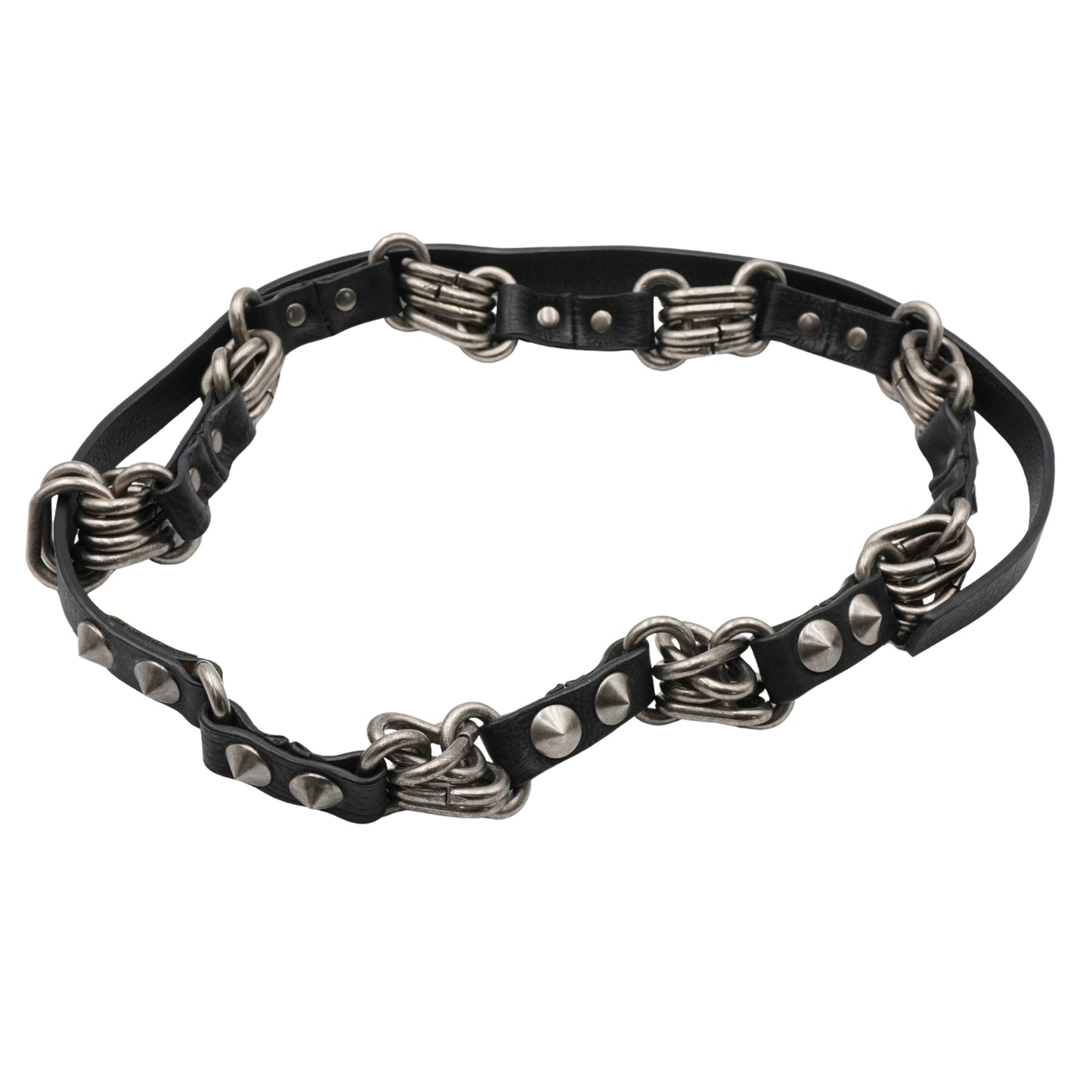 Cinturón Rick Owens Cinturón Multi Ring de Piel con Estoperoles