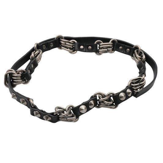 Cinturón Rick Owens Cinturón Multi Ring de Piel con Estoperoles