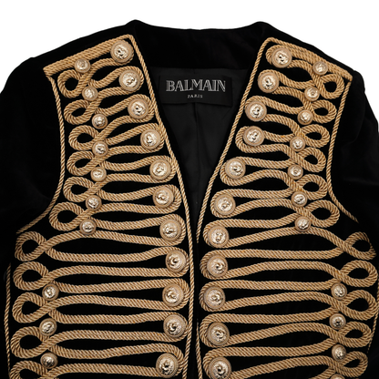 Chamarra Balmain Velvet Military