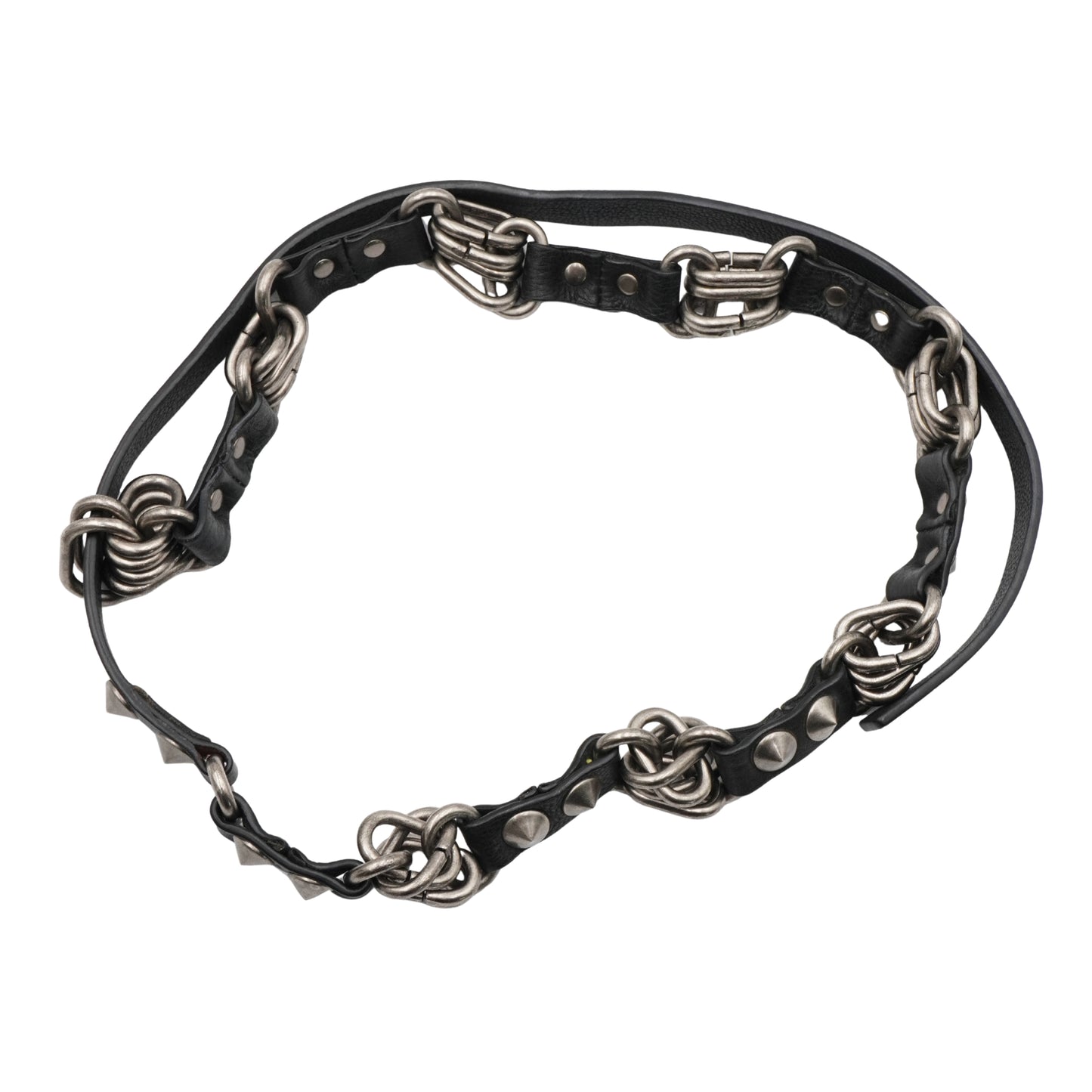 Cinturón Rick Owens Cinturón Multi Ring de Piel con Estoperoles