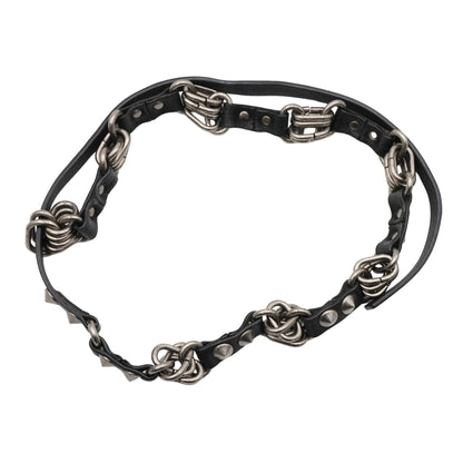 Cinturón Rick Owens Cinturón Multi Ring de Piel con Estoperoles