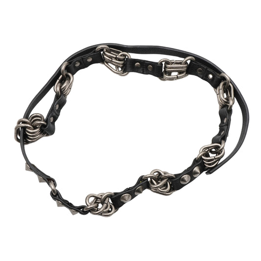 Cinturón Rick Owens Cinturón Multi Ring de Piel con Estoperoles