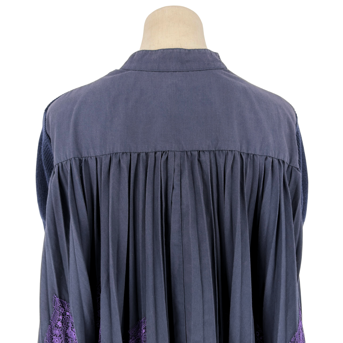 Playera Sacai Lace-Trimmed Azul