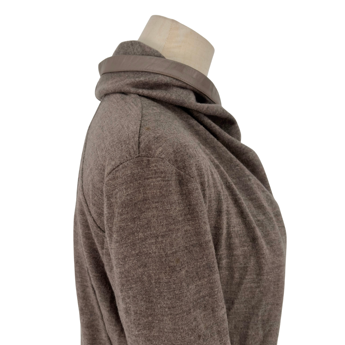 Chamarra Helmut Lang Wool Leather Trim Gris