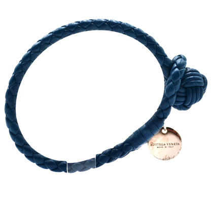 Pulsera Bottega Veneta Intrecciato Azul