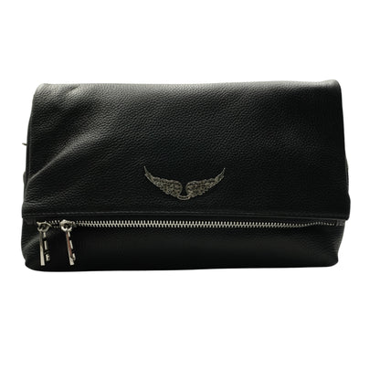 Zadig & Voltaire Bolsa Rock Clutch Grained Leather Black