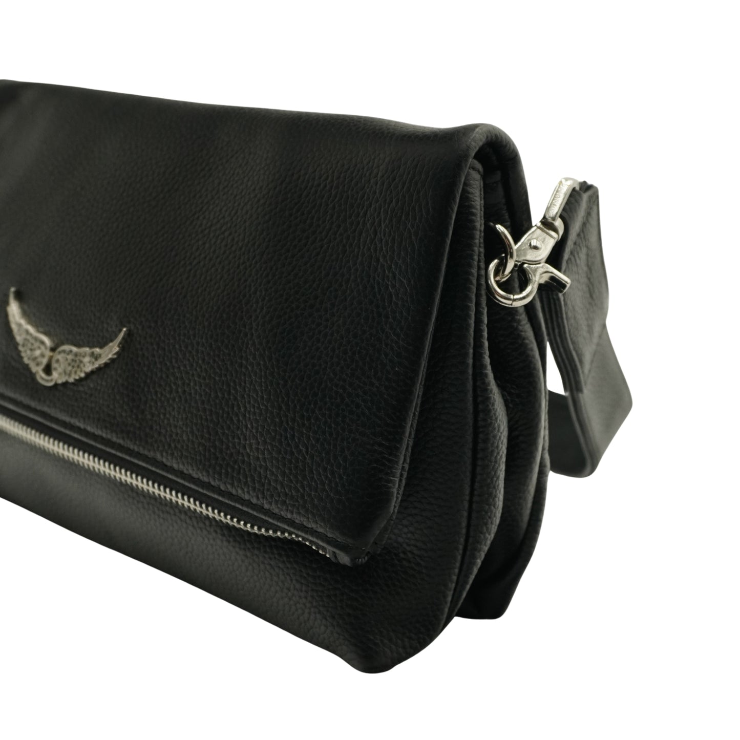 Zadig & Voltaire Bolsa Rock Clutch Grained Leather Black